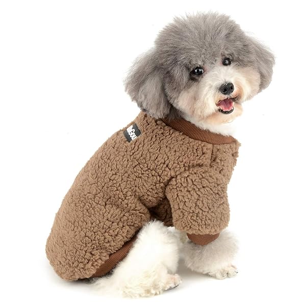 ペット 犬 服 パーカー コート 秋冬 あたたかい フリース ジャケット セーター 小型犬 子犬 猫 洋服 冬 おしゃれ かわいい 暖かい 防寒 ドッグウェア 子犬 チワワ服 お散歩 ブラウン XXL