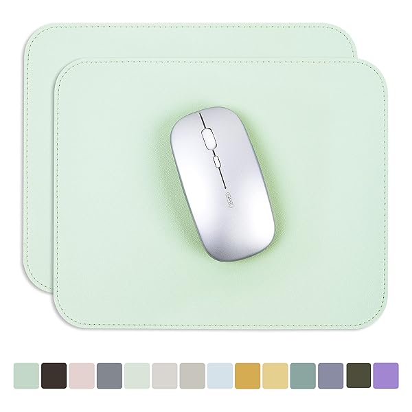 マウスパッド PUレザー 埃 水防止 たくさんの色 滑り止め 薄型マウスパッド 耐久性良い 光学式マウス対応 【二枚セット】