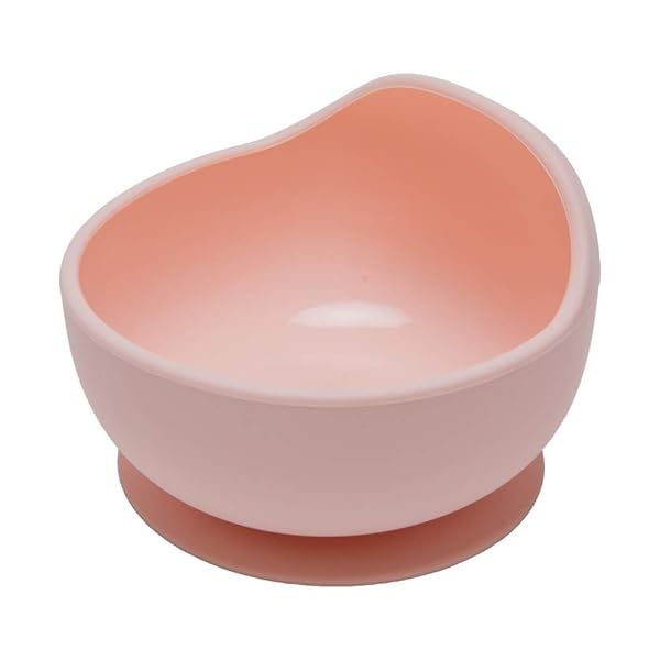 離乳食食器 ベビー用 くっつく 吸盤ボウル シリコン 赤ちゃん 滑り止め こぼれ防止 ひっくり返し防止 すくいやすい 吸着おわん 電子レンジ食洗器対応 お出産祝い ギフト プレゼント ピーチ