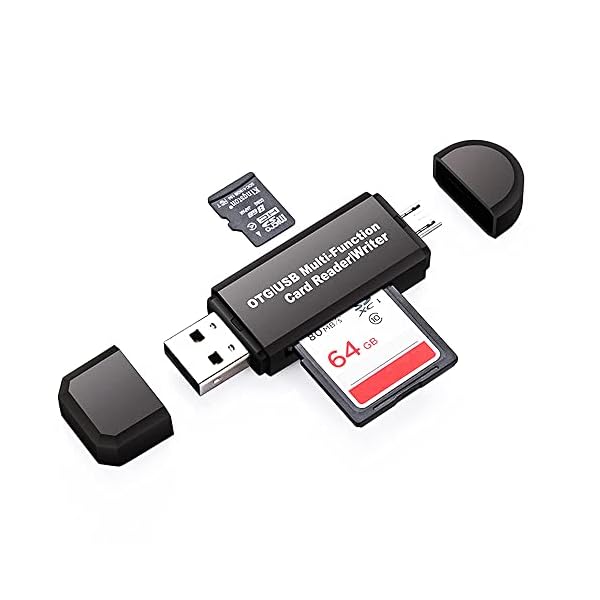 VJK SDメモリー カードリーダー USBマルチカードリーダー 多機能 OTG SD/Micro SDカード両対応Micro usb/USB接続 USB2.0端子とMicro USB端子