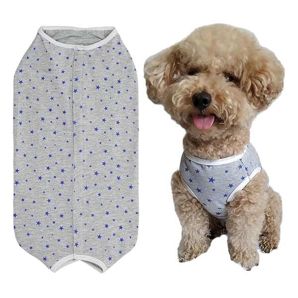 PET 術後服 ヒップパンツ 生理パンツ 保護服 雄雌兼用 避妊 オス去勢向き 離乳 傷口保護 皮膚病 通気 小型犬 中型犬 (XXS、グレー)