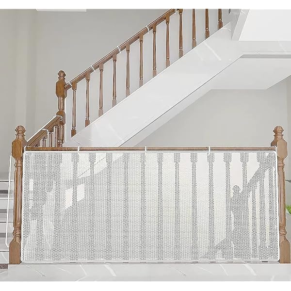 階段手すり用 転落防止ネット 安全ネット 網目0.5cm 90*200cm 厚手 階段ネット 落下防止 お子様やペットの階段の転落防止 防護ネット 吹き抜け ベランダ網 猫脱走防止 階段安全対策 ペットゲート ホワイト