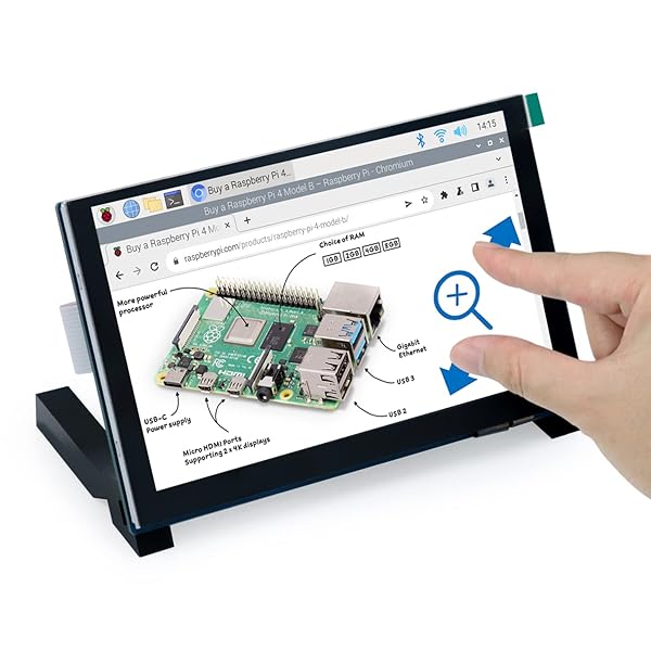 5インチタッチスクリーンモニター for Raspberry Pi 5 4B 3B+ A+、800x480ピクセルIPSディスプレイ、5点タッチ静电容量スクリーン、ドライバーなしMIPI DSIポート