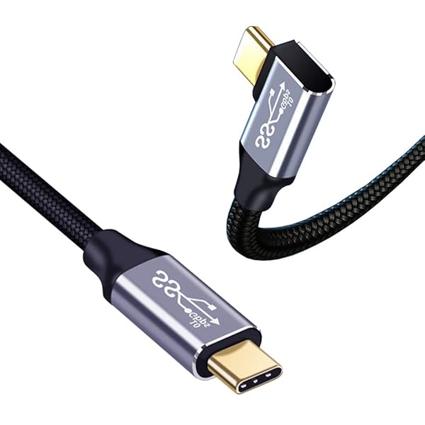 USB-C & USB-C ケーブル L字 0.5M Type-c ケーブル USB3.2 Gen2(10Gbps) PD対応 100W/5A急速充電 4K/60Hz映像出力 超高耐久ナイロン iphone17/16/15シリーズ/Mac Book