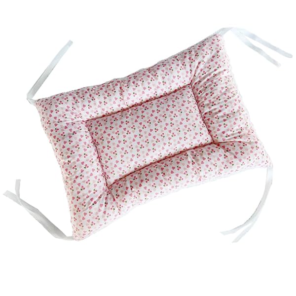 ペット マット ケージ用 猫 ベッド 落ちない 四隅紐付き ふわふわ フリース リバーシブル スクエア型 暖かい 柔らかい 洗える 犬 クッション 布団 防寒 通年 さくらんぼ 43*68