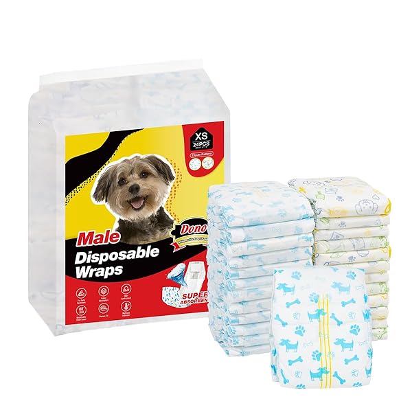 犬おむつ 男の子用マナーベルト 長時間 超吸収 2色柄犬用おむつ お知らせライン付き 介護 おもらし対策 マーキング防止 快適なおむつウェア 小型犬-大型犬用紙オムツ xsサイズ24枚入り