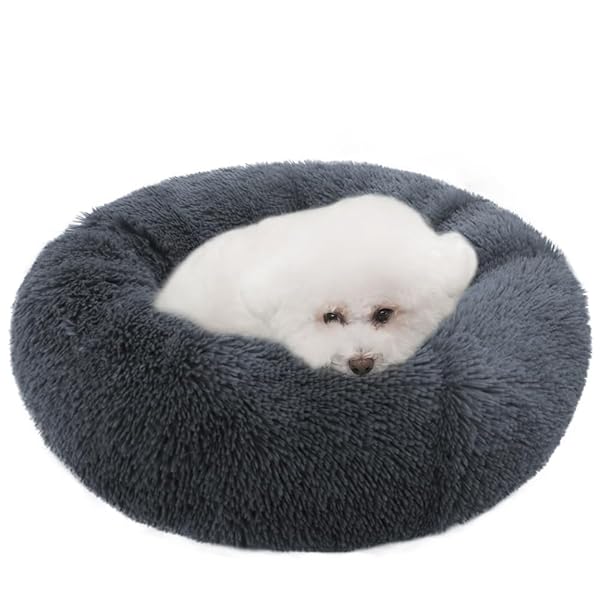 猫 犬 クッション ペットベッド ふわふわ もこもこ ぐっすり眠る 暖かい ドーナツ ラウンド型 可愛い 防寒 寒さ対策 洗える 滑り止め ふかふか猫犬兼用 ソファー 通年 ペット用品ブランド色ダークグレーモデル2023103106商品説明...