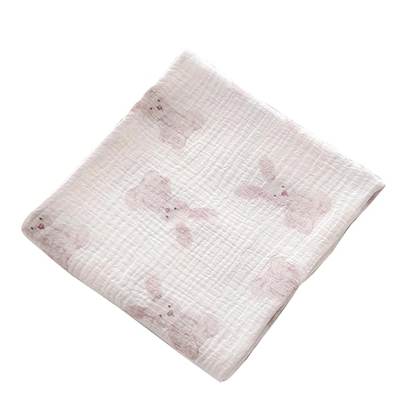 おくるみ 赤ちゃん ダブル綿ガーゼ 100cm×100cm ベビーブランケット 授乳ケープ 吸水 速乾 新生児 出産祝い 退院用 2重ガーゼ 2重 おしゃれ お昼寝ケット うさぎ