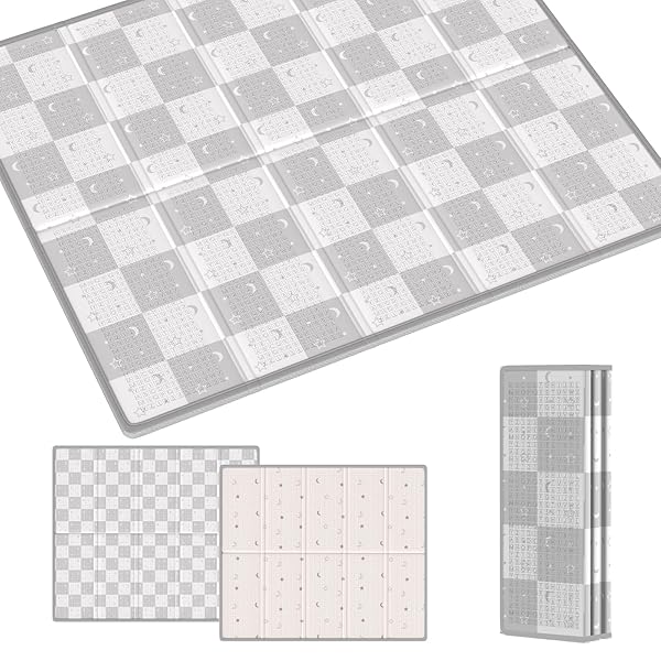 プレイマット 赤ちゃん 厚手 ベビーマット 折り畳み式 大判 ベビープレイマット 滑り止め お昼寝マット 防水 防音マット 収納袋付き 収納しやすい 持ち運び便利 ピクニック 幼稚園 保育園 (星空+コード, 160×180×2cm)ブラン...