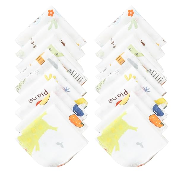 ガーゼハンカチ ベビー ダブルガーゼ 赤ちゃん 綿100％ 名前入 可愛い 保育園用 30cmX30cm 18枚セット