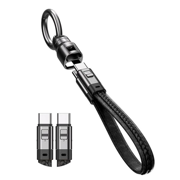 usb c ケーブル 短い type-c 22CM 240W 急速充電ストラップ Type-Cケーブル, 移動充電 携帯性と効率性を（ブラック）