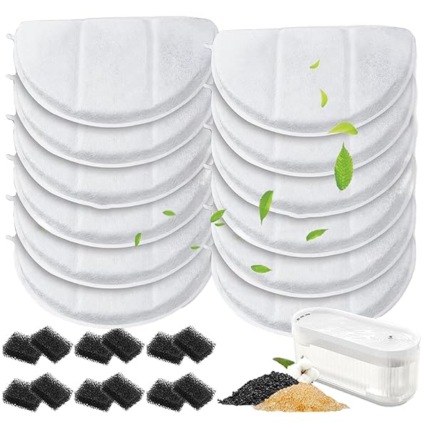 ペット食育士監修 猫 水飲み器 給水器 フィルター 12個セット ‎L-26000 交換用フィルター 多層濾過 ヤシ殻活性炭 イオン交換樹脂 Latuna 自動給水器用 高性能フィルター 毛・食べ残し・ホコリ除去 安全 清潔