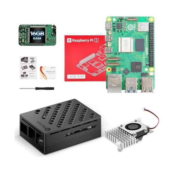 Raspberry Pi5 16GBキット 技適を取得済み ラズベリーパイ5 16GBボード/アクティブクーラー/ABS放熱ケース/ドライバー RaspberryPi5 16GB Kit