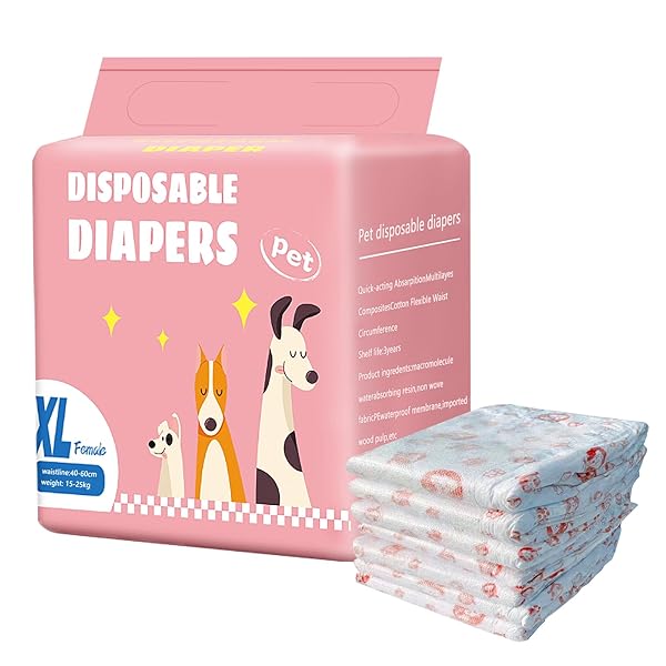 犬用 一次性おむつパッド・パンツ 10枚入りXS/S/M/L/XL 5サイズ対応 女の子 小型犬から大型犬まで 高吸収 ズレ防止 尿ライン 通気性 お漏らし対策 マーキング防止 介護/老犬/トイレトレーニング用