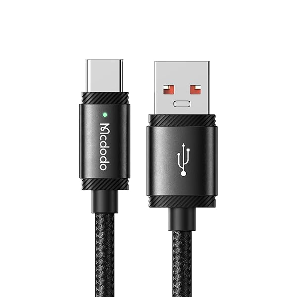 120W Type-C 急速充電ケーブル 6A 1.5M Xiaomi ハイパーチャージ ターボチャージ対応 高速データ転送 アルミ合金シェル 高耐久ナイロン編み LEDライト付き Xiaomi/Huawei/Honor/OPPO/Redmi/Bla