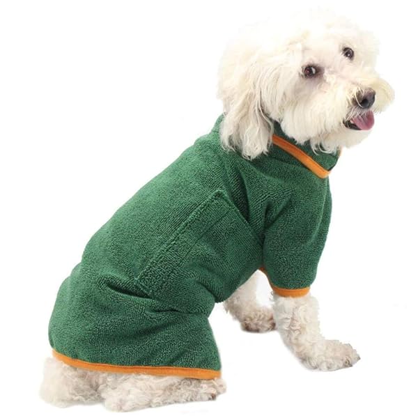 犬のバスローブタオル-犬の猫のバスタオルジャケットフリースコート犬の乾燥ローブマイクロファイバー..