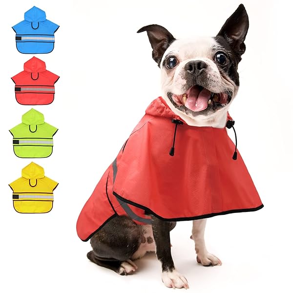 犬 レインコート 防水 犬 カッパ 犬用レインコート フード付き 反射性 犬 服 調節可能なペットジャケッ..