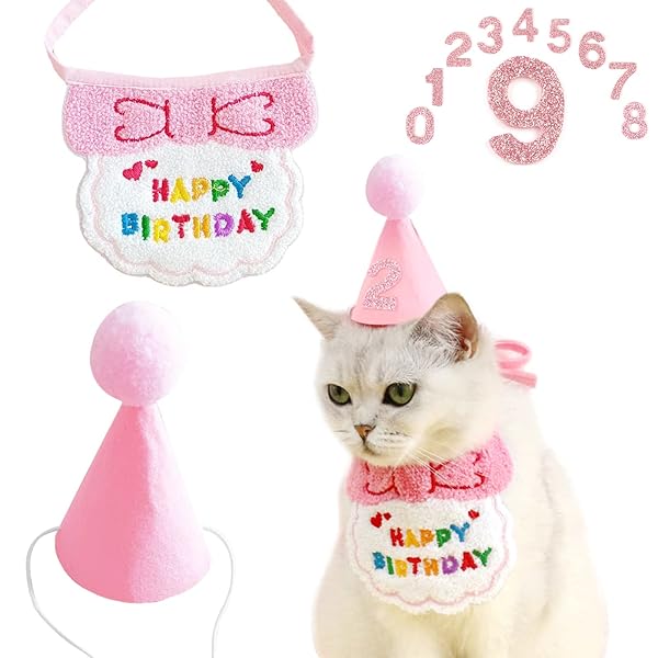 犬 誕生日グッズ 犬 バースデー 犬 誕生日帽子 猫 誕生日 犬 誕生日プレゼント 誕生日帽子 タオル かわいい唾液タオル 犬 誕生日 HAPPY BIRTHDAY 服 飾 犬 誕生日グッズ 小型犬犬 誕生日帽子 犬 誕生日グッズ (ピンク)