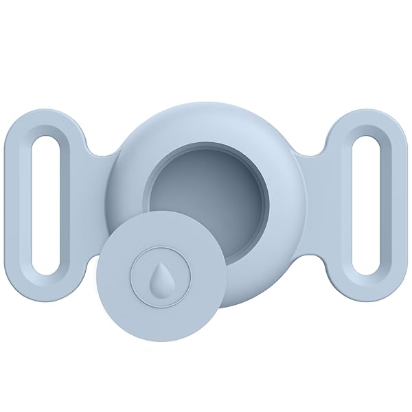 Airtag ケース Airtag ホルダー ペット 犬 猫用 防水 傷つきにくい 軽量 紛失防止シリコン エアタグホルダーケースと互換性あり ペット 猫 犬 リードバッグ バックパック 財布 鍵 荷物 (M, ブルーグレー)