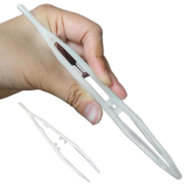 給餌ピンセット 爬虫類ピンセット セーフティピンセット 発光 給餌ピンセット 夜間に明るい 爬虫類の給餌、テラピン、トカゲ、カエル、給餌用具暗闇で光るピンセット 両生類安全給餌クリップ 2個セット（ホワイト）