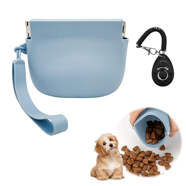 犬 おやつポーチ おやつ入れ トリーツポーチ お散歩バッグ クリッカー シリコン ストラップ付き 犬用ト..