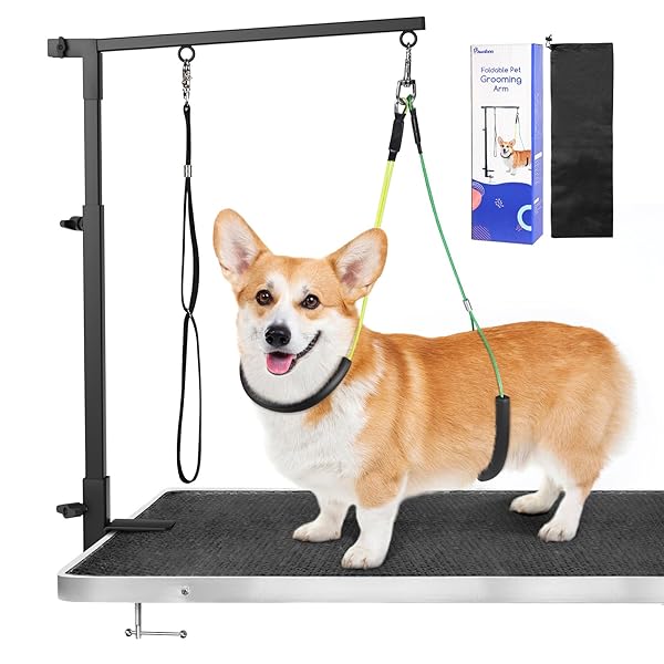 トリミングアーム 犬用トリミングアーム グルーミングテーブルに固定 トリミング道具 折り畳み トリミ..