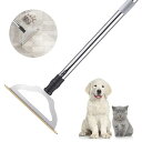 調節可能なロングハンドル付きカーペットレーキ、ペット毛用再利用可能な大型金属製リムーバーブラシ。低パイルカーペットや階段の毛取り、犬猫の毛リムーバーほうき。