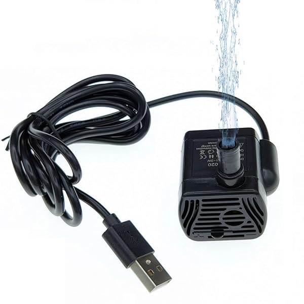 水中ポンプ 小型 排水ポンプ 水槽用 USB給電 潜水 静音 吐出量200L/H 揚程0.4-1.5M 水 調整可能 循環ポンプ 給水 水耕栽培 水族館水換え 養殖場適用 ブラック