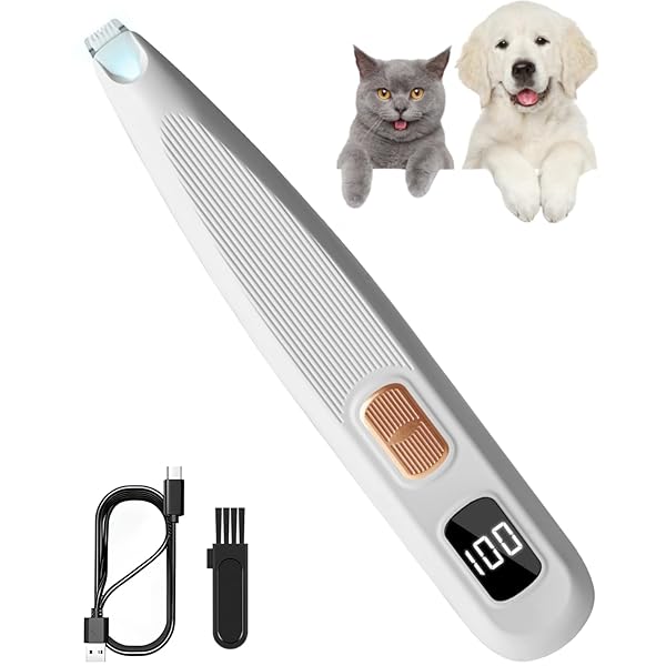 ペット用バリカン 犬 猫 バリカン USB充電 LEDディスプレー LEDライト付き 足裏 肉球 耳裏 顔周り お尻周り 部分カット 犬 猫 小動物に対応 自宅...