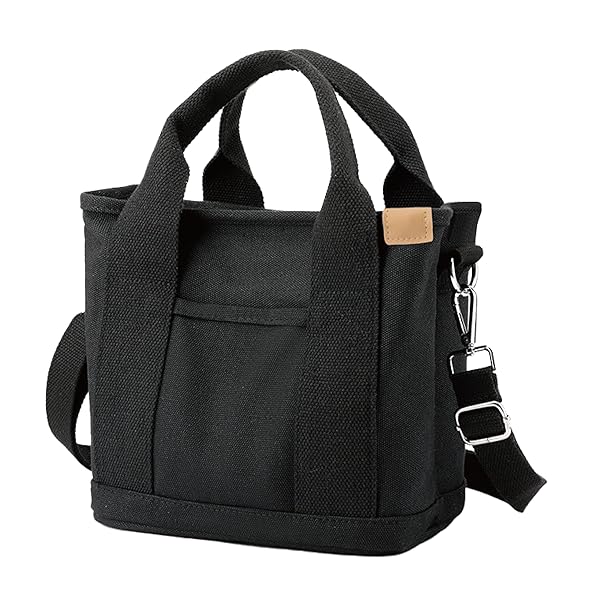 お散歩バッグ 犬用 2way ショルダー ペットボトル仕切り付き コンパクト 肩ひも付き おでかけ 底板付き キャンバス コンパクト バッグ トート（ブラック）