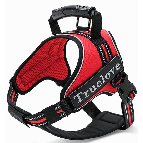 2WAY喉に優しい犬ハーネス 負担軽減犬用ハーネス TRUE LOVE日本授権店 犬用胴輪 ドッグ ペット用品 3M反射材料 訓練 お出かけ ナイロン素材 小型犬、中型犬、大型犬に向け 通気性 調節可能 (XS, レッド)