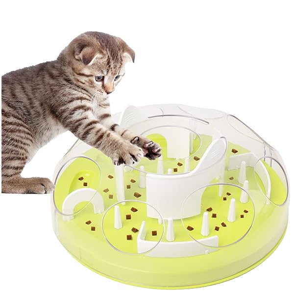 猫 おもちゃ 早食い防止 迷宮 知育玩具 おやつ ゲット ゲーム エサやり 給餌器 好奇心刺激 ストレス抑..
