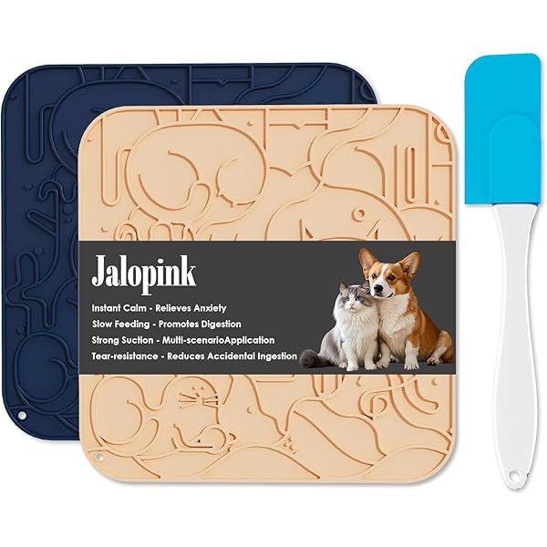 シリコーン2ピース舐めパッド犬猫用、退屈と不安を和らげる強力な吸盤付きスローフィーダー、ウェット..