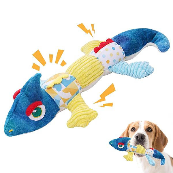 犬 おもちゃ 頑丈 音の出る ぬいぐるみ 歯磨き 壊れにくい 引っ張り 運動不足 ストレス解消 インタラクティブトレーニング 知育玩具 一緒に遊ぶ 小型犬 中型犬 大型犬用（ブルー/カメレオン）