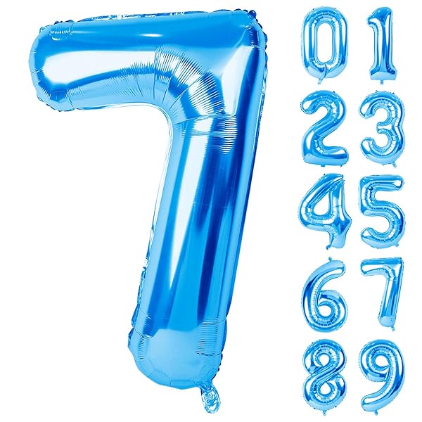 バルーン アルミ風船 数字7 ナンバー 40インチ 大きい 誕生日 ハッピーバースデー 飾り付け 青 記念日 パーティー 約90cm ブルー