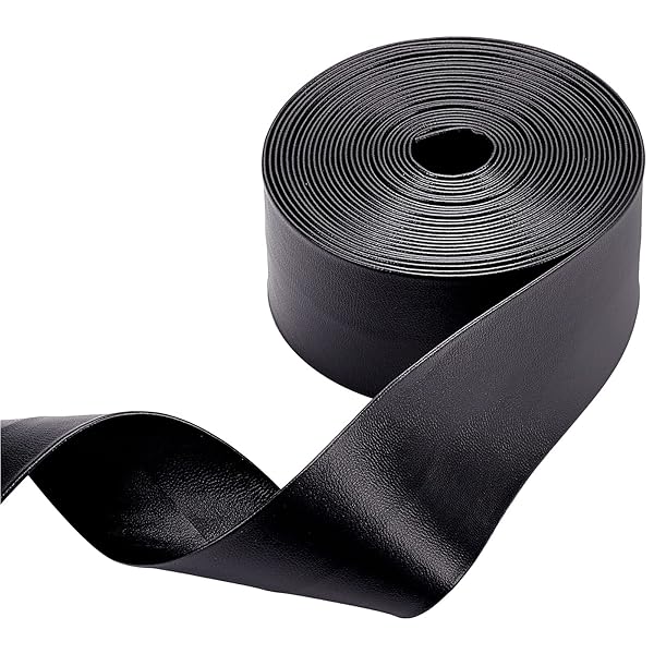 5m幅40mm レザーテープ 合皮テープ リボン ふちどり 折り バイアステープ ソフト DIY 手作り ハンドメイド 持ち手 革小物 手芸用 縫製工芸 衣類 飾り 装飾（黒）