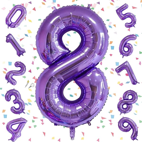 数字 バルーン パープル 大きい 誕生日 ナンバー 8 アルミ風船 32インチ ハッピーバースデー パーティー 成人式 入学 卒業式 記念日 お..