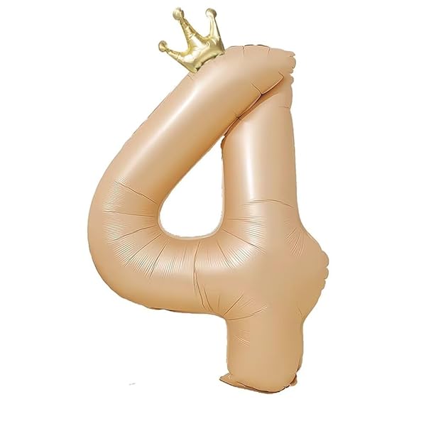 100CM バルーンアルミ4 ヘリウムクラウン風船数字バルーン4カラメル色 0123456789 誕生日 カーニバル 飾り付け記念日パーティー装飾カラメル色4 男女兼用 大きい しじヘリウム