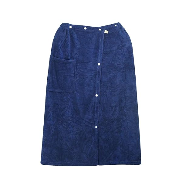 ラップタオル プールタオル 140X80cm 大判 柔らかい 吸水 無地 男女兼用 巻きタオル お風呂上がり スイミング プール ジム 温泉 海水浴 着るバスタオル (ネイビー)