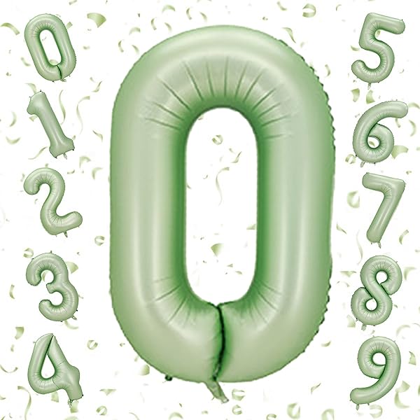 数字バルーン 大きい 40インチ 約100cm ナンバーアルミ風船 誕生日飾り付け 記念日 バースデーパーティー お祝い 成人式 卒業 入学 (0, ピスタチオグリーン)