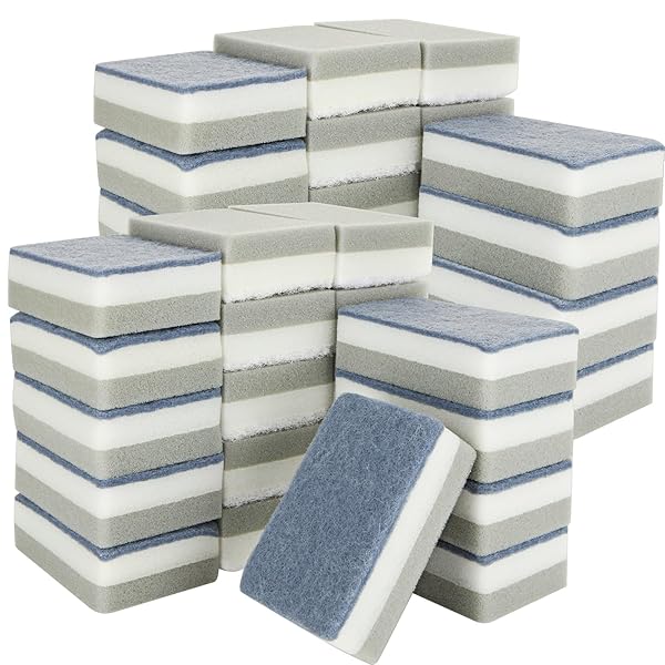 スポンジ 40個入り キッチン スポンジ 食器洗い 11*7*3.5cm キズつけない キッチンスポンジ 台所用 生分解性ナチュラル 台所スポンジ