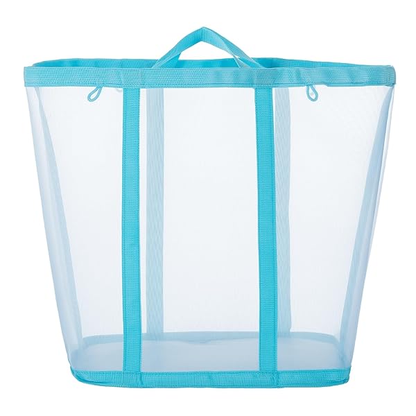 ランドリーバッグ 折りたたみ 大容量 洗濯カゴ ランドリーバスケット 丈夫 メッシュバッグ 軽量 ランドリー収納 洗濯物入れ 洗濯物カゴ 大きめ 洗濯バッグ プールバッグ 収納 壁掛け 取っ手付き おもちゃ収納 旅行 家庭用 ブルー
