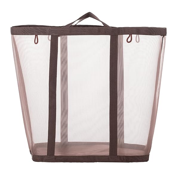 ランドリーバッグ 折りたたみ 大容量 洗濯カゴ ランドリーバスケット 丈夫 メッシュバッグ 軽量 ランドリー収納 洗濯物入れ 洗濯物カゴ 大きめ 洗濯バッグ プールバッグ 収納 壁掛け 取っ手付き おもちゃ収納 旅行 家庭用 ブラウン