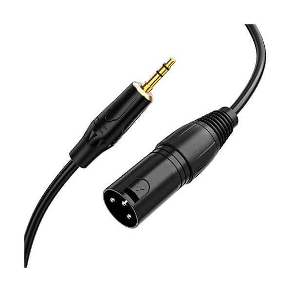 3.5mm to xlr， 3.5mm trs to xlr 3.5mm to xlr変換ケーブル3.5mm (1/8 Inch) ステレオ(オス) to XLR (オス)変換ケーブル1.8M/ブラック