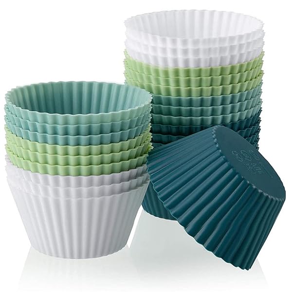 おかずカップ シリコン 24枚セット ベーキングカップ マフィンカップ 繰り返し利用可能 カップケーキ型 マフィン型 オーブン対応 お菓子型マフィン型 (モランディ)