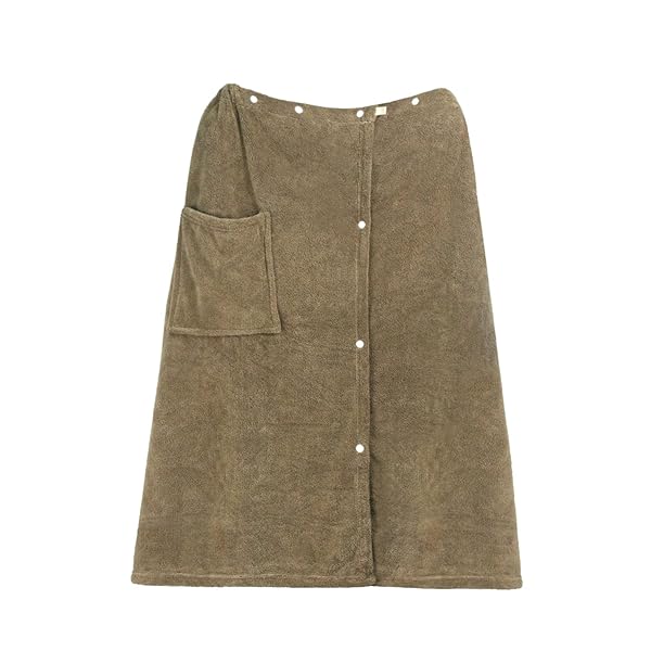 ラップタオル プールタオル 140X80cm 大判 柔らかい 吸水 無地 男女兼用 巻きタオル お風呂上がり スイミング プール ジム 温泉 海水浴 着るバスタオル (ブラウン)