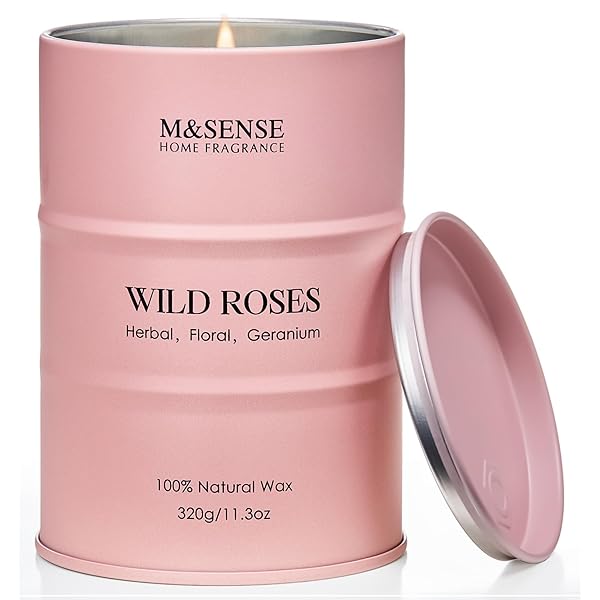 アロマキャンドル 人気 ワイルドローズの香り 大型 320g 70時間 おしゃれ ソイキャンドル 癒しグッズ ホワイトデー バレンタイン 母の日 ギフト 女性向け プレゼント