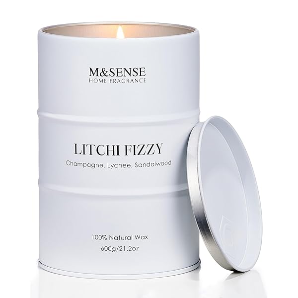 アロマキャンドル 人気 ライチフィジーの香り 大型 600g 130時間 長時間 大容量 おしゃれ ソイキャンド..