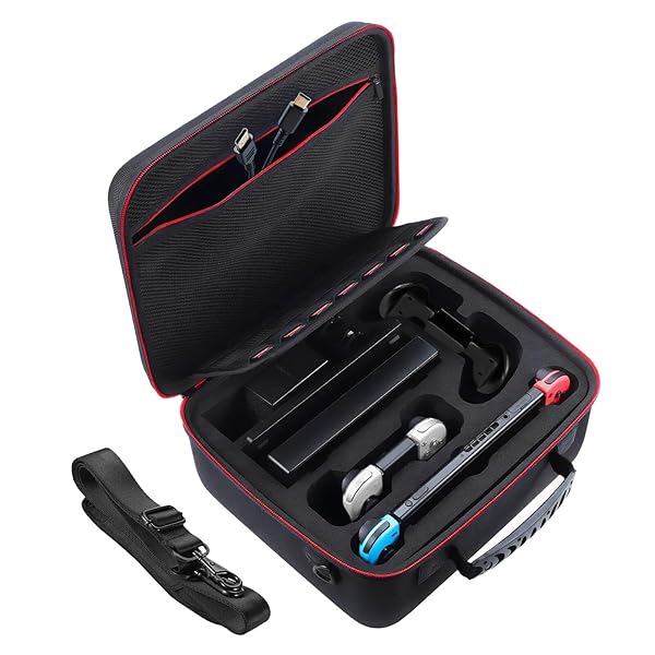 Switch/Switch 有機EL対応 EVAケース ニンテンドースイッチケース 大容量 全面保護 耐衝撃 ゲームカード20枚収納