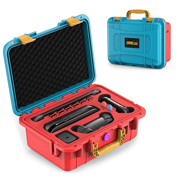Switch 2 収納ケース 防水 スイッチ2 キャリーケース 防塵 防汚 耐衝撃 全面保護 大容量 Switch 2 本体/Joy-Con/Proコントローラー/電源アダプタ/12枚ゲームカード全部収納可能 (ブルー＆オレンジ)
